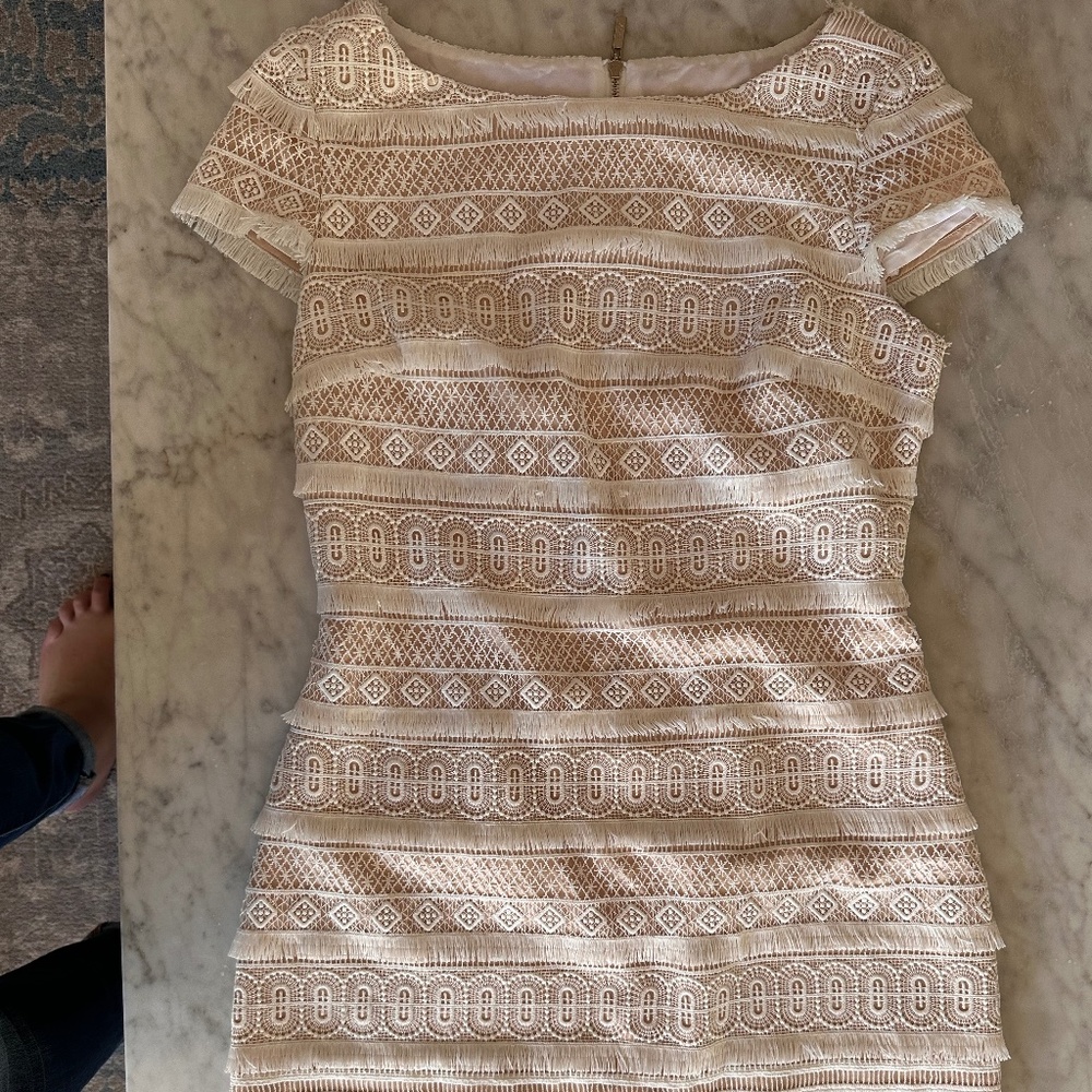 Eliza J White Boho Lace Dress, Size 4